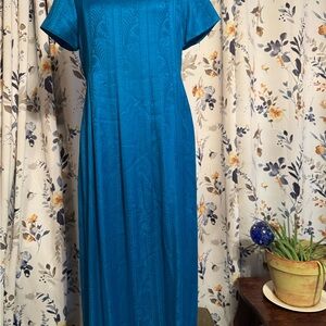 Vintage Sarah Elizabeth Elegant Classy Blue Women's Long Maxi  Dress Size 6 Rayo